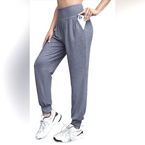 Gray Women's Yoga Sweatpants High Waist Joggers Lounge Pants with Pockets